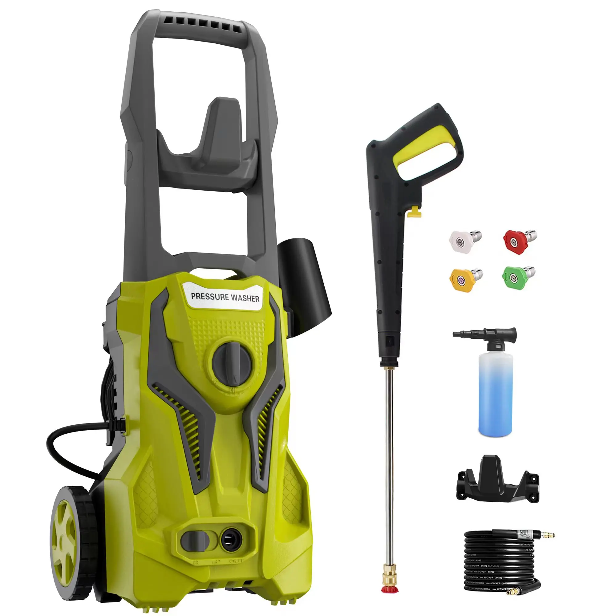 4200PSI MAX 2.5GPM Home Electric Pressure Washer, Portable Power Jet Cleaner Equipped with 25FT Reinforced High Pressure Hose, Full Nozzle Set, Foam Cannon and Soap Tank for driveway, fence, car wash, home, outdoor, sidewalk, window, porch