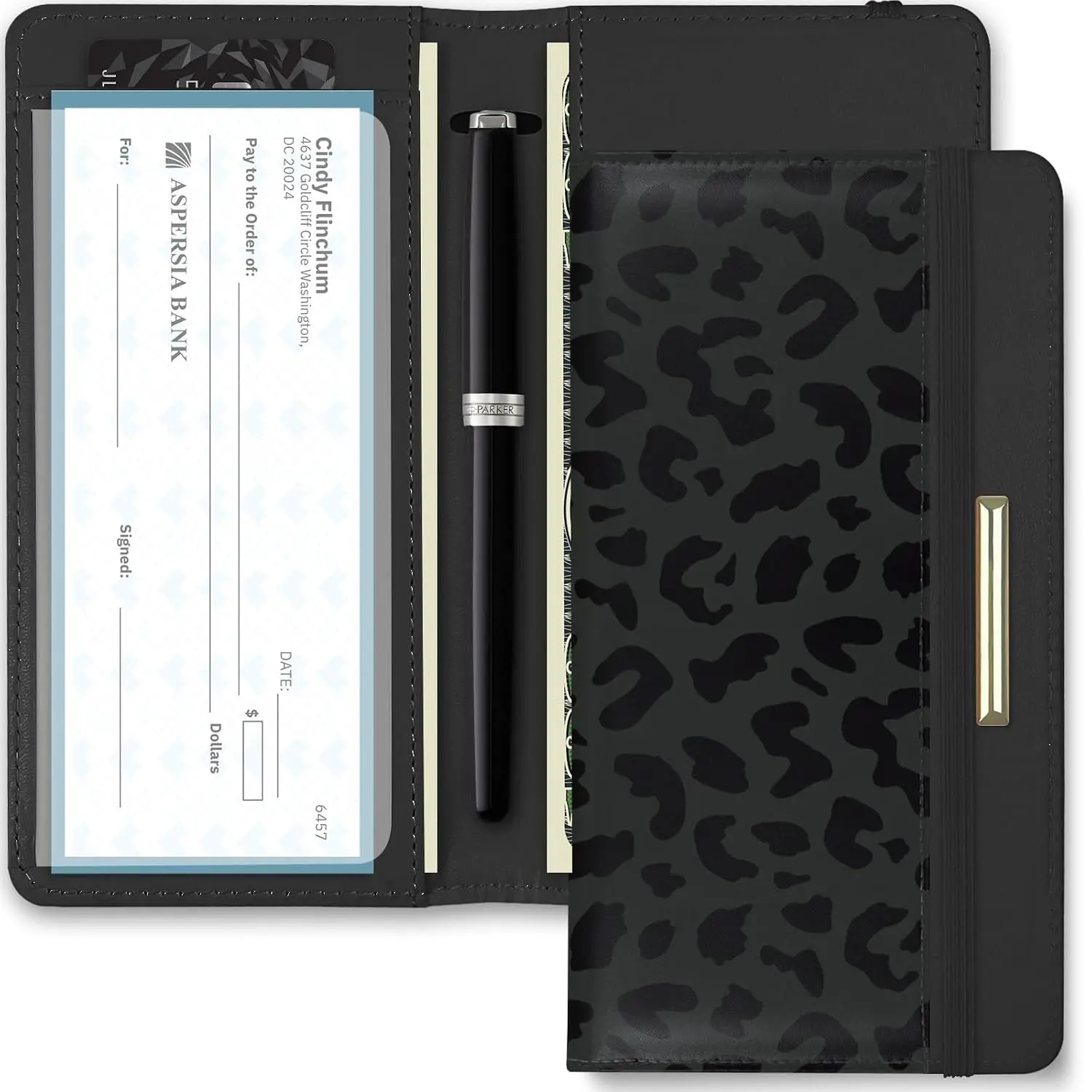 Letter Checkbook Cover, RFID Blocking Checkbook, Stylish, Lightweight, Slim Durable, Multi-Functional Checkbook Holder for Personal and Business Checks