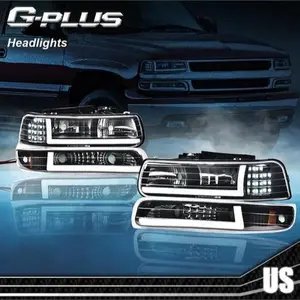 For 99-02 Chevy Silverado 1500 2500 HD 3500 LED DRL Headlight+Bumper Signal Lamp