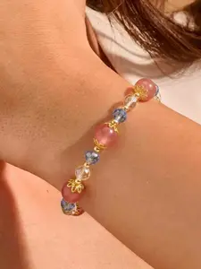 Lucky Crystal Stretch Bracelet, 19cm Comfort Fit or 17cm Snug Fit, Colorful Beaded Friendship Protection Jewelry Gift Lucky Energy Bracelet, Adjustable Bracelet