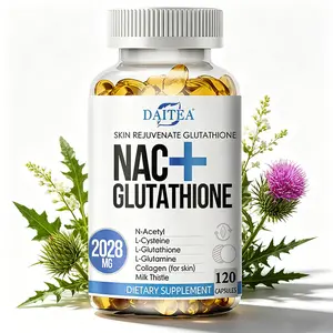 DAITEA NAC + Glutathione Antioxidant Complex 2028mg - with Milk Thistle, Collagen for Cellular Health & Skin Vitality, 120 Capsules