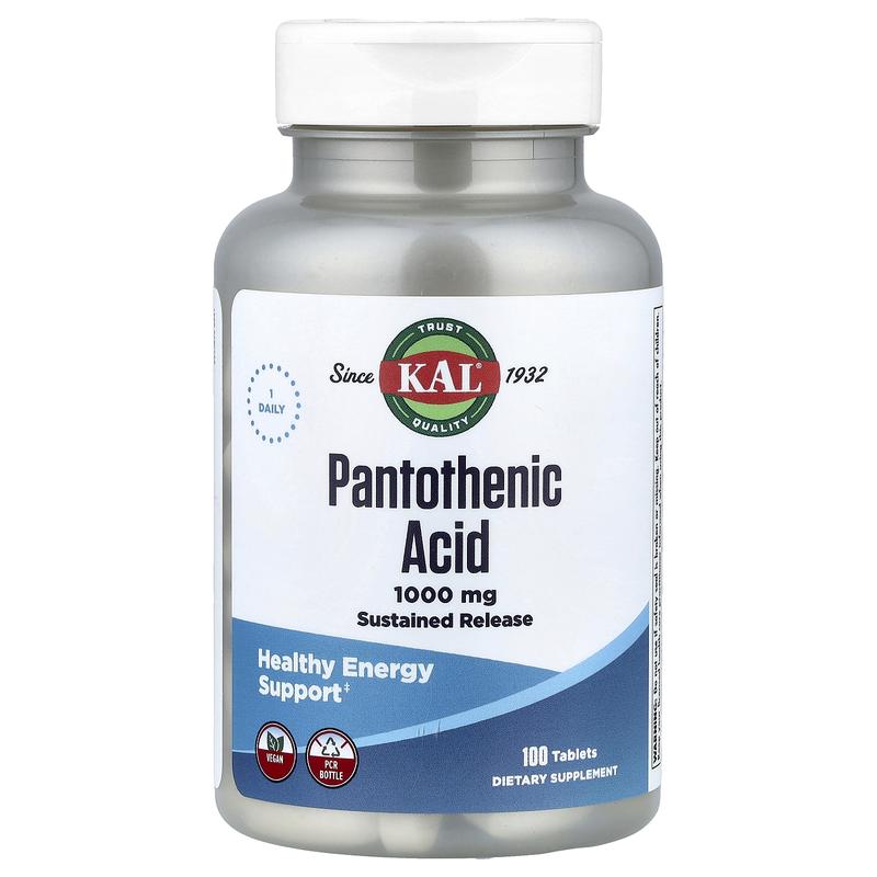 KAL Pantothenic Acid, 100 Tablets