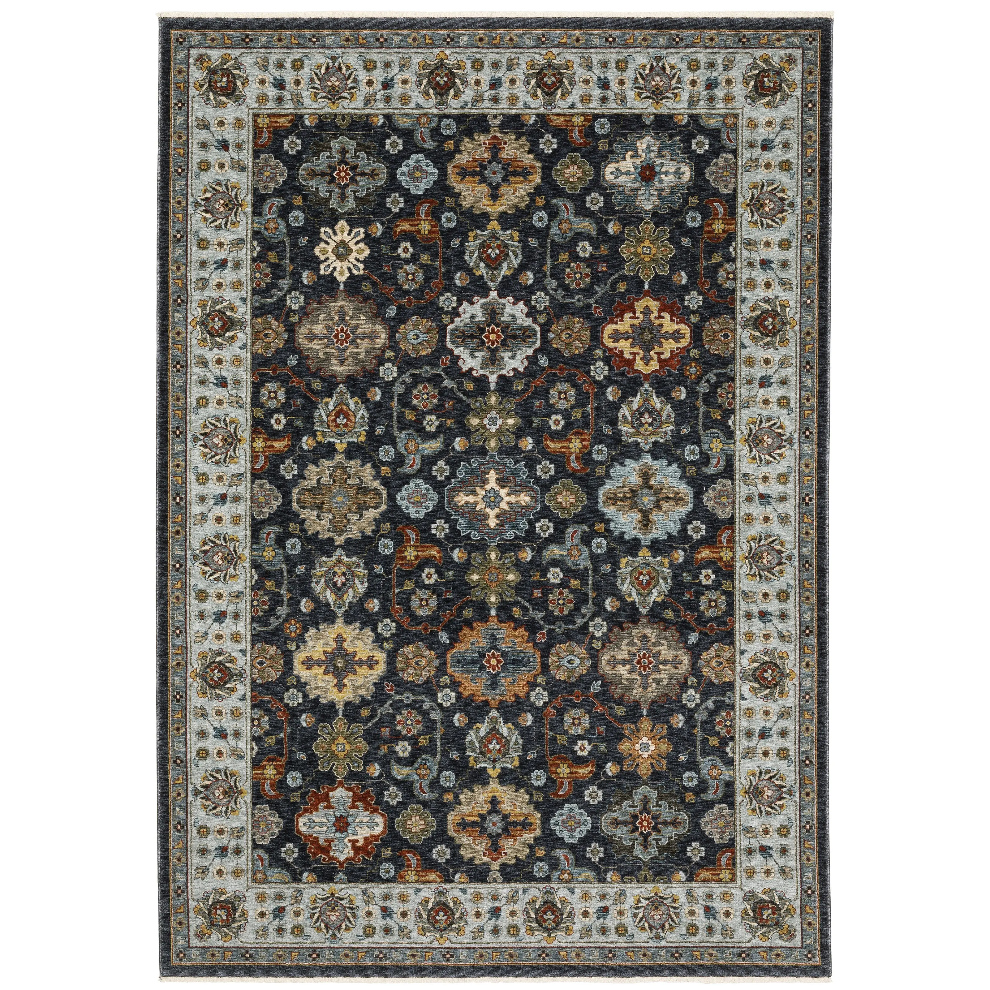Oriental Weavers Aberdeen 561B1 Blue Multi Traditional Machine Woven Rugs
