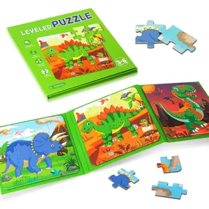 Magnetic Puzzle Book for Kids 3-6 Girls Boys, Travel Puzzles Game for Kids Ages 3-6, Dinosaur Puzzle