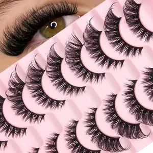 10 Pairs D Curl Russian False Eyelashes, Dense Voluminous Mink-Like Lashes, Reusable, Long-Lasting, Beginner Friendly, Perfect for Beginners