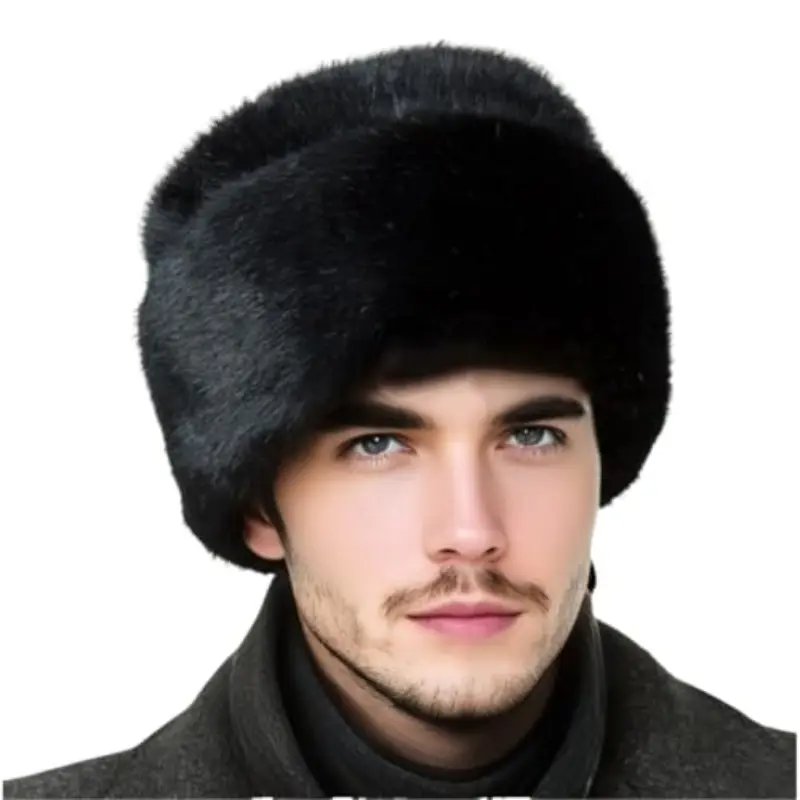 Men' & Women' Russian Ushanka Trapper Hat - Windproof Winter Ski Cap with Faux Fur Hood, Warm Outdoor Hat for Hunting, Camping, Snowboarding - Ideal Weather Gift for Dad/Husband ( Size Fits Most)