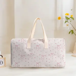 Large Capacity Travel Bag Luggage Backpack Rose Bow Print, Casual Yoga Fitness Handbag, Ideal for Short Trips Weekend Outing Daily Commute