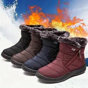 Womens Winter Boots Waterproof,Fashion - Weather Warm Snow Boots for Women,Comfortable Trekking Walking Fur Lined Boots,Slip Resistant