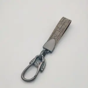 Leather keychains, carbon fiber car key chains, with anti-loss D-rings and key rings, auto parts