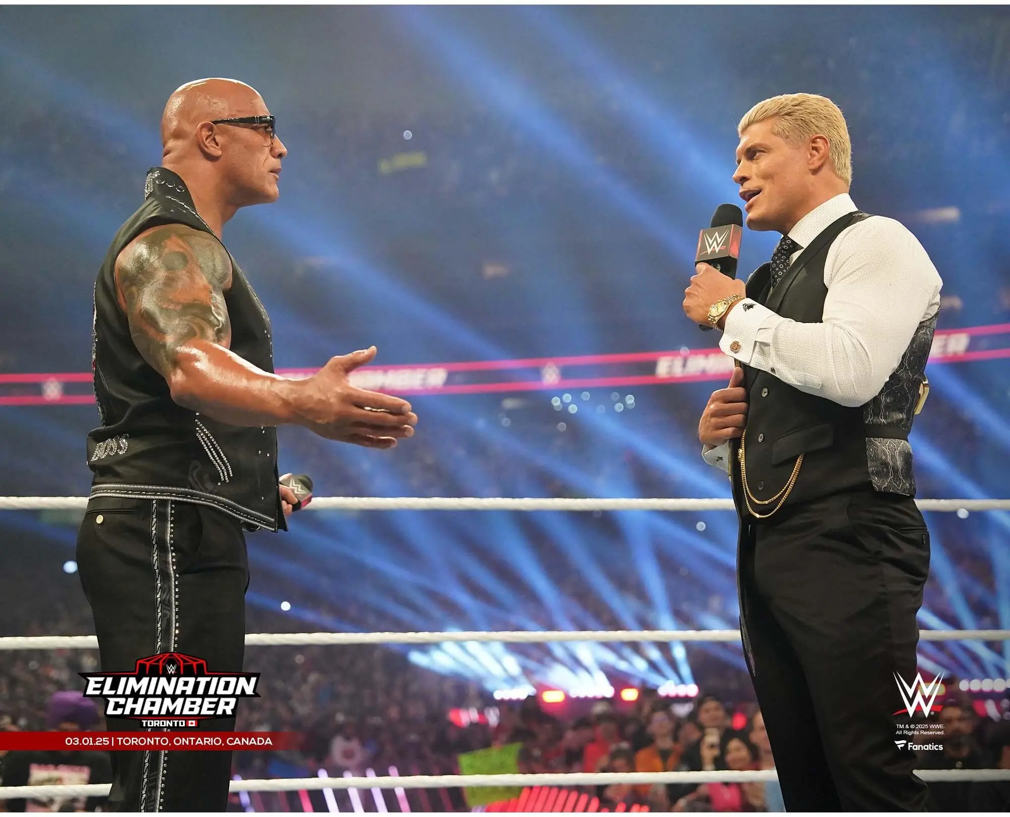 Cody Rhodes & The Rock WWE Unsigned In-Ring Entrance Photograph - Wrestling Memorabilia