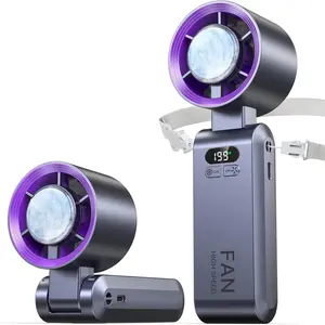 Portable Handheld Turbo Fan,  refrigeration handheld  (1-199)Speed Fan, 3000 mAh Battery-Operated, Up to 10 Working Hours, 20,000 revolutions per minute, with Air Turbo Tech Cooling for Travel/Outdoor/Home/Office, USB Portable Fan