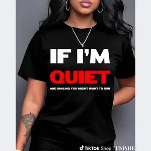 Black Cotton Running Tee – "If I'm Quiet & Smiling You Might Want to Run" Gym Shirt for Fitness Fans