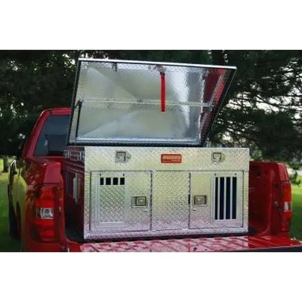 Owens Products, Double Hole Dog Box, Dog Transportation Crate box, Model 55006 With Top Storage