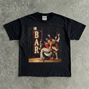 Funny Classical Last Party in Bar T-Shirt | Renaissance Meme Graphic Tee | Dark Humor Vintage Shirt