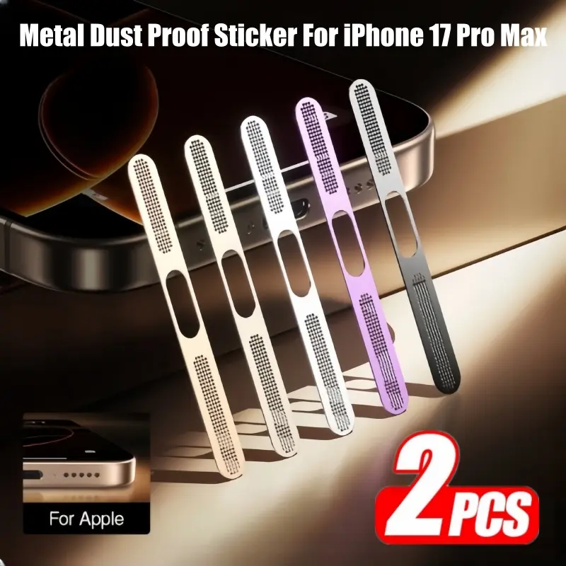 Two-Piece Metal Dustproof Sticker for Apple iPhone 17 Pro Max/17 Pro/17 ...