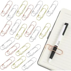 30 count Metal Pen Holder Clips for Notebook, Paperclip Pen Holder Set, Multi-Color Pens Clips for Journal Planner Office School Supplies (, , Rose )