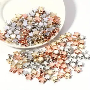 4/5/6mm Five-pointed star beads, oil-sealed color-retaining electroplated beads, star-shaped loose beads for DIY handcrafted jewelry accessories