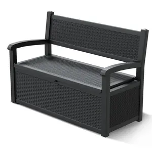 [Mother's Day gift]70 Gallon Storage Bench with Armrests, Weather-Resistant Outdoor Patio Seat, 550 lbs Weight Capacity – Lockable Hidden Storage Bench for Entryway, Deck, Garden, Poolside Summervibes