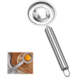 Egg Separator for Raw Eggs- Stainless Steel Egg Yolk Separator, Kitchen Gadget with Hanging Hole Design, Easy to Clean, Dishwasher Safe, Easily Separates Egg Whites and Yolks