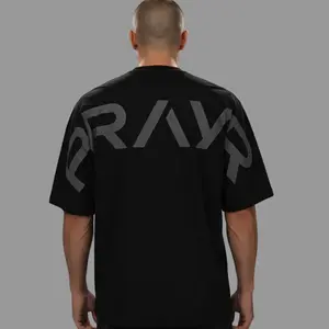 Signature Oversized Tee Minimalism Style Drop Shoulder Fitted Short Sleeve Crew Neck Summer Medium Length Chi-Rho PRAYR Logo Casual Spiritual Purpose