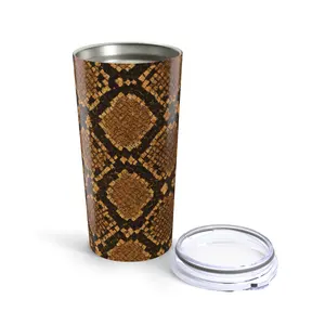 Brown Snake Skin Tumbler 20oz | Python Print Travel Cup