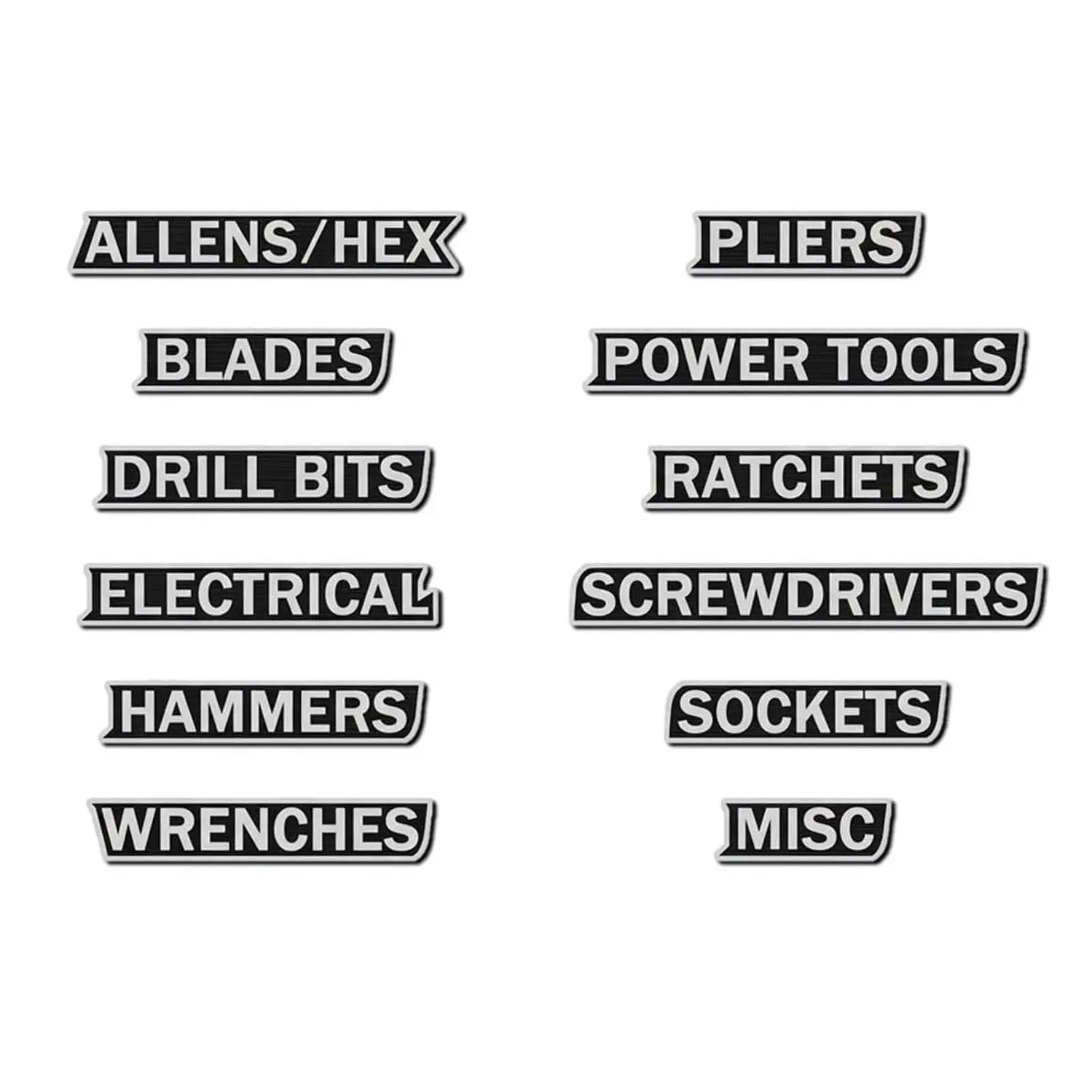12-piece Magnetic Toolbox Labels, Label Set, 3D Printed Toolbox Labels, Universal Toolbox Organization Accessories, Reusable Labels, Suitable for Steel Toolboxes, Carts, Drawers, and Cabinets (black)