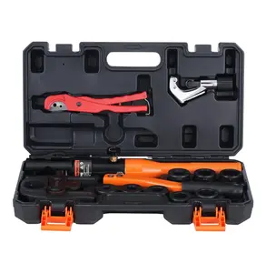 Copper Pipe Crimping Tool, Hydraulic Press Tool with 1/2", 3/4", 1" Jaws - for Copper & PEX Pipe - ProPress & ASTM F1807 Fittings - Rotating Head Copper Pipes+PEX Copper Rings