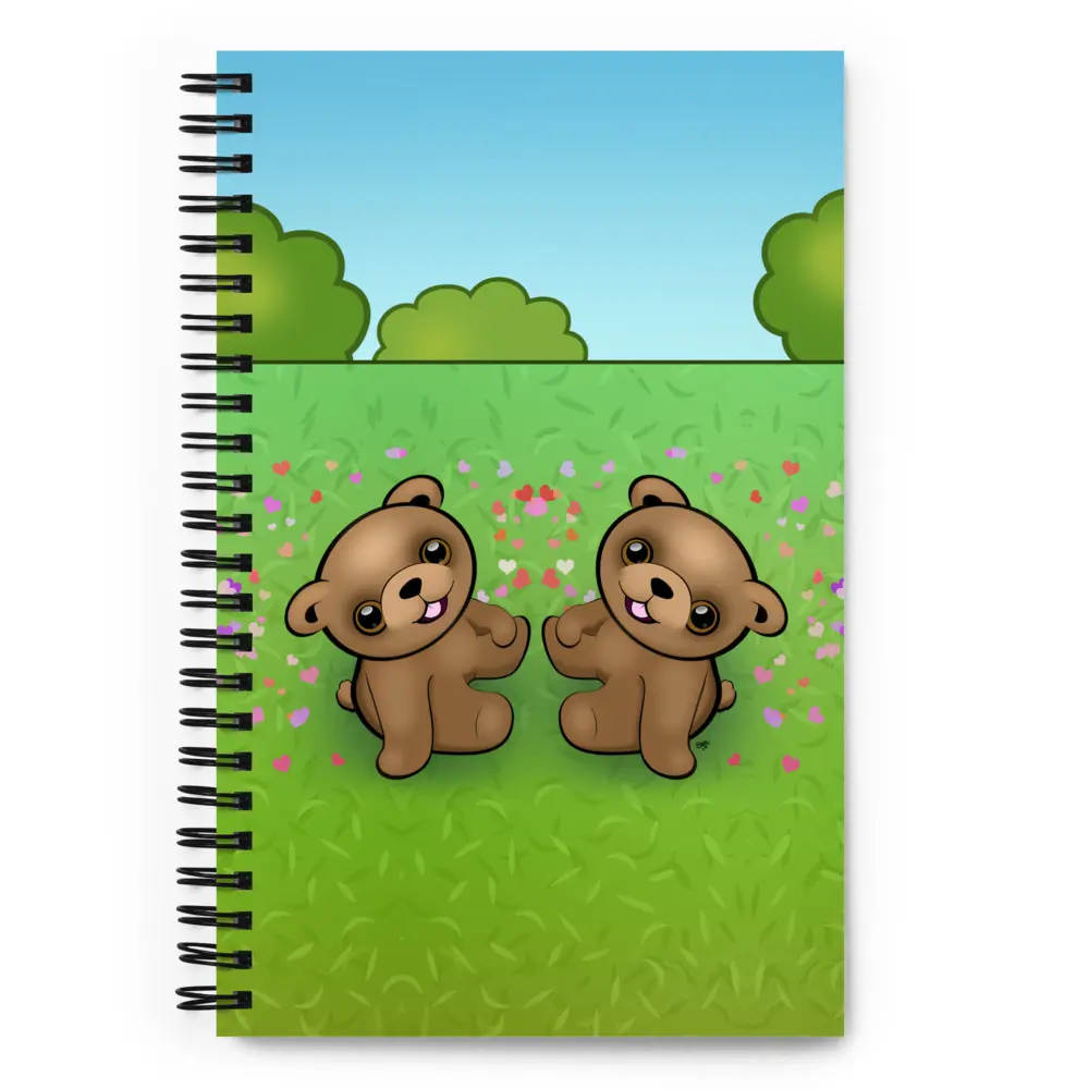 Cute Funny Cartoon Baby Bears Spiral Notebook for Kids and Kids at Heart