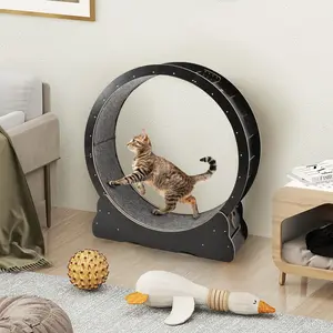 41.3”/46”/35.8” Cat Running Exercise Wheel, Indoor-Use Cat Wheel, Large & Quiet Cat Treadmill with Detachable Carpeted Runway