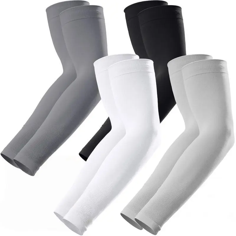 Sun Protection Sleeves for Men & Women, 4 Pairs Tattoo Covering, Sports Arm Sleeve, Ideal for Sports Cycling Golf, Skin Care Accessories, Sleeves Packs
