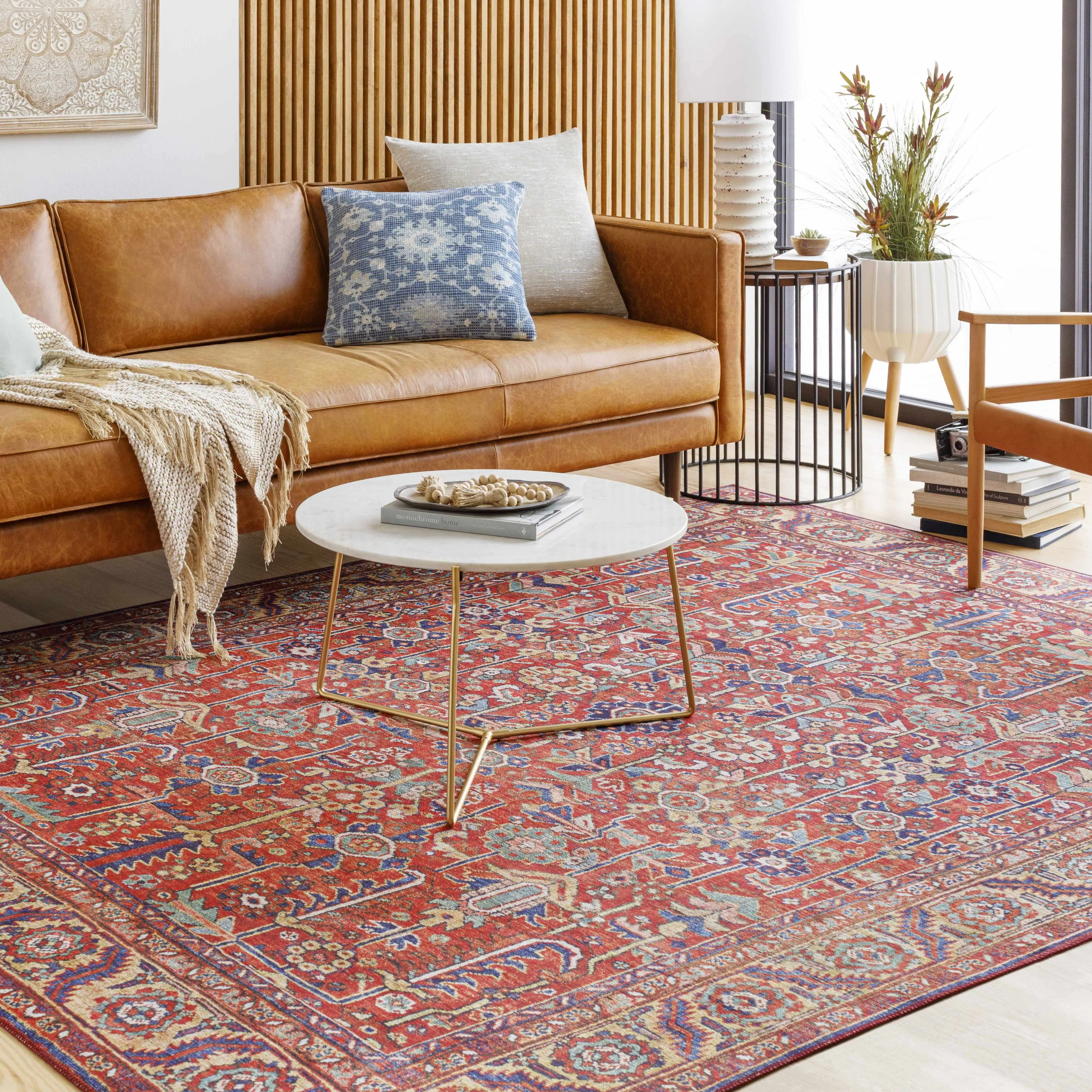 Edwardsburg Traditional Red Performance Indoor Area Rug for Home Decor, Indoor Area Rugs, Home Decor Rugs
