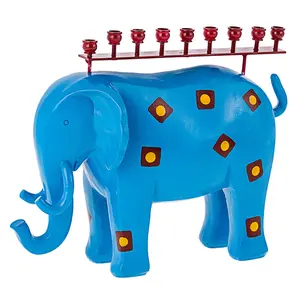 Copa Judaica Blue Elephant Menorah