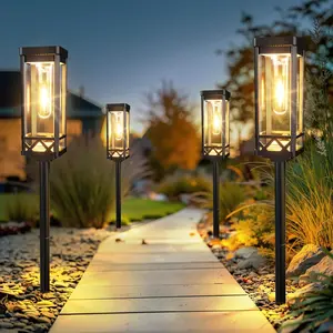 SummerVibes KOOPER Taller Elegant Solar Pathway Lights Modern Luxury | Easy Installation, Auto On/Off & Waterproof | For Garden, Yard & Driveway, Outdoor Solar Lighting, Decorative & Rechargeable