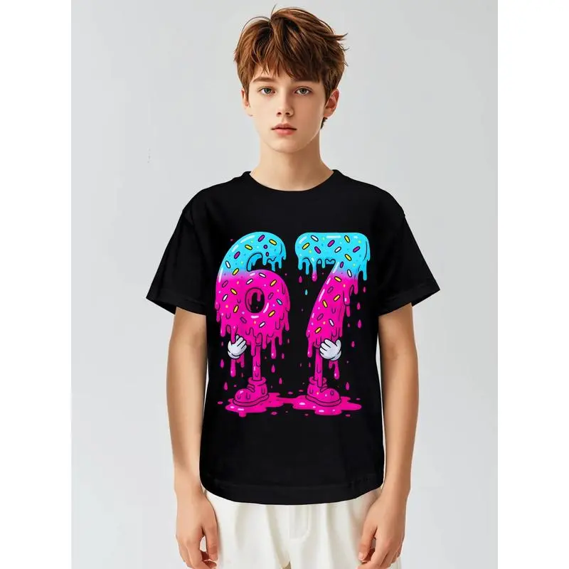 Six Seven Ice Cream Drip Sport 67 Fun Funny Awesome Graphic Kid T