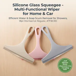 Versatile Squeegee Cleaner, Ideal for Glass Windows, Bathroom Tiles, Car Windshields, Silicone Blade No Scratches, Comfortable Grip