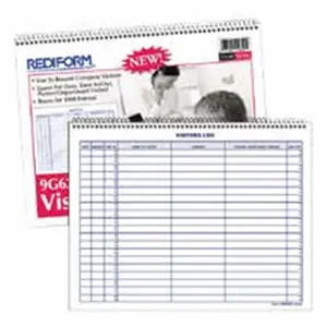 Rediform Office Products  Log Book For Visitors- 1000 Entries- 50 Pages- 11in.x8-.50in.- White