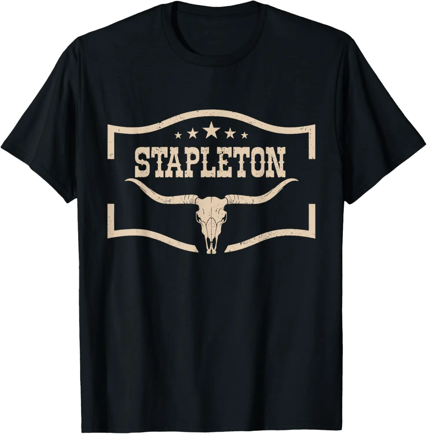 Classic Stapleton Cow Name Vintage Bull-Skull Music Country T-Shirt - Abigaillou Shop 83B0CNS3GQ1M