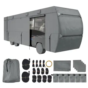 Class C RV Cover For Motorhome 29-32 Ft, Oxford Fabric Weatherproof Protective Cover For Class C Campers, UV Resistant, Water Repellent, Dustproof, Windproof, Rainproof, Full Coverage, Easy Fit And Storage