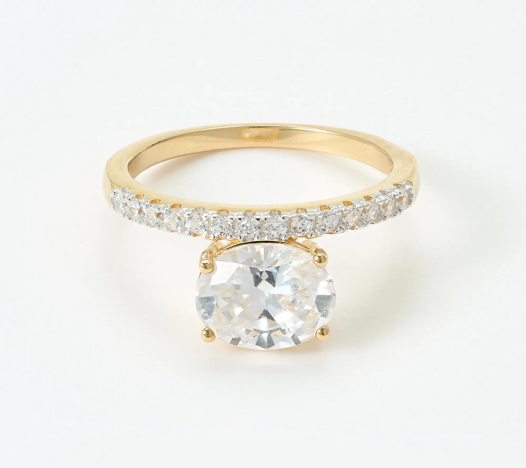 Diamonique x Jennifer Miller Oval Solitaire Ring, Sterling Silver