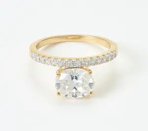 Diamonique x Jennifer Miller Oval Solitaire Ring, Sterling Silver