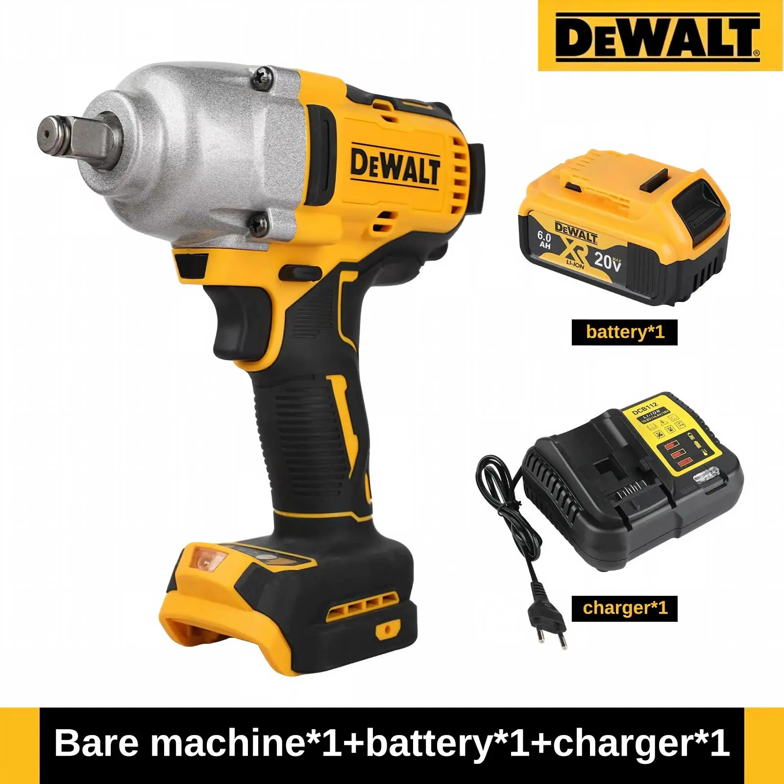 DCF900 DEWALT 1/2" Cordless Impact Wrench Complete Power Tool Kit DCF900 DEWALT 1/2" Cordless Impact Wrench Complete Power Tool Kit