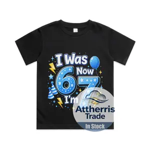 6 7 Birthday Boy 7 Years Old I was 6 Now I'm 7 67 Meme Kids Cotton T-shirt, Graphic Print Round Neck Short Sleeve Casual Tee for Boys Girls