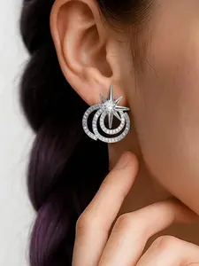 Geometric Star Moon Accessories Fashion Earrings Earrings, Shiny Earrings Star Earrings, suitable for party activities, the first choice for birthday gifts