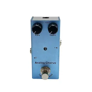 Analog Chorus Electric Guitar Pedal - Blue Color with Rate and Depth Controls for Chorus Effect