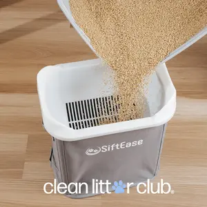 SiftEase Litter Sifter - Fast & Easy Scoop Free Cleaning, Patented Sifting Litter Box Cleaner, Made in USA (Dark Grey)