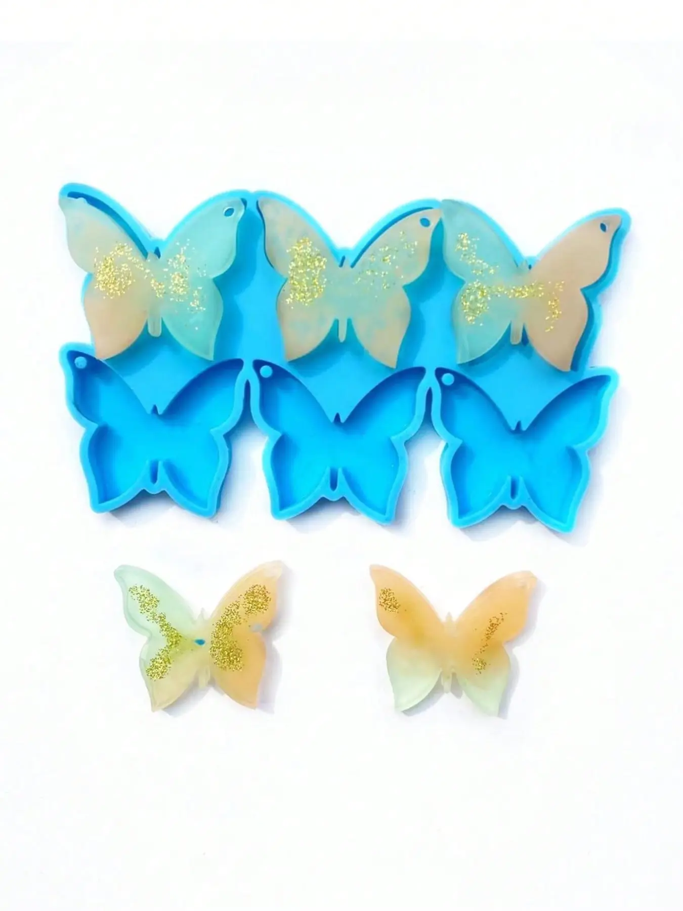 Butterfly-Shaped Silicone Resin Perforated Mold, DIY Jewelry Pendant Molds for Necklaces & Keychains, Handcrafted Accessory Tools, DIY Jewelry Accessories, DIY Jewelry Making