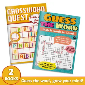 Kids Crossword Puzzle Book — Guess the Word, Match Clues, Brain Teasers for Vocabulary & Thinking Skills