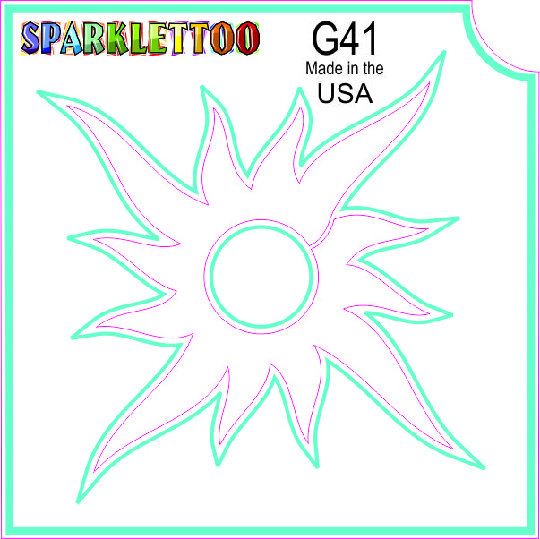 212 MAIN Ruby Red G41-2 Tribal Star Shape Glitter Effect Makeup Face Painting Tattoo Stencil, 2x2 in, 2-Ply, Children-Safe, Easy to Apply, 100-Pack