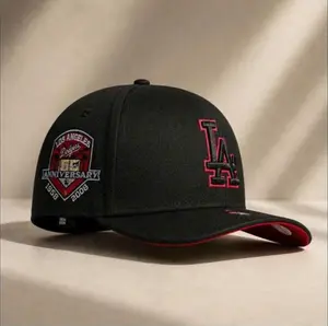 Black New Era 9FORTY Los Angeles Dodgers Curved Brim Baseball Hat, Red Embroidered LA Logo & Pink Undervisor, MLB Streetwear Cap, Limited Edition 2026 Urban Streetwear Gorra premium, moda urbana para hombres y mujeres