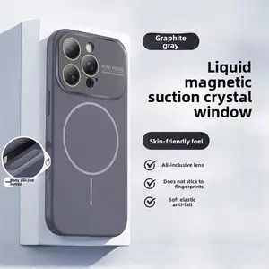 Instantly Transform 17 Large Window Liquid Silicone Case for iPhone 16, 17 Pro Full Coverage Solid Color Matte